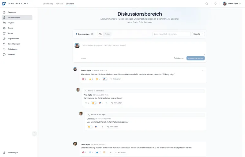 Für Teams in Unternehmen, die gemeinsam entscheiden